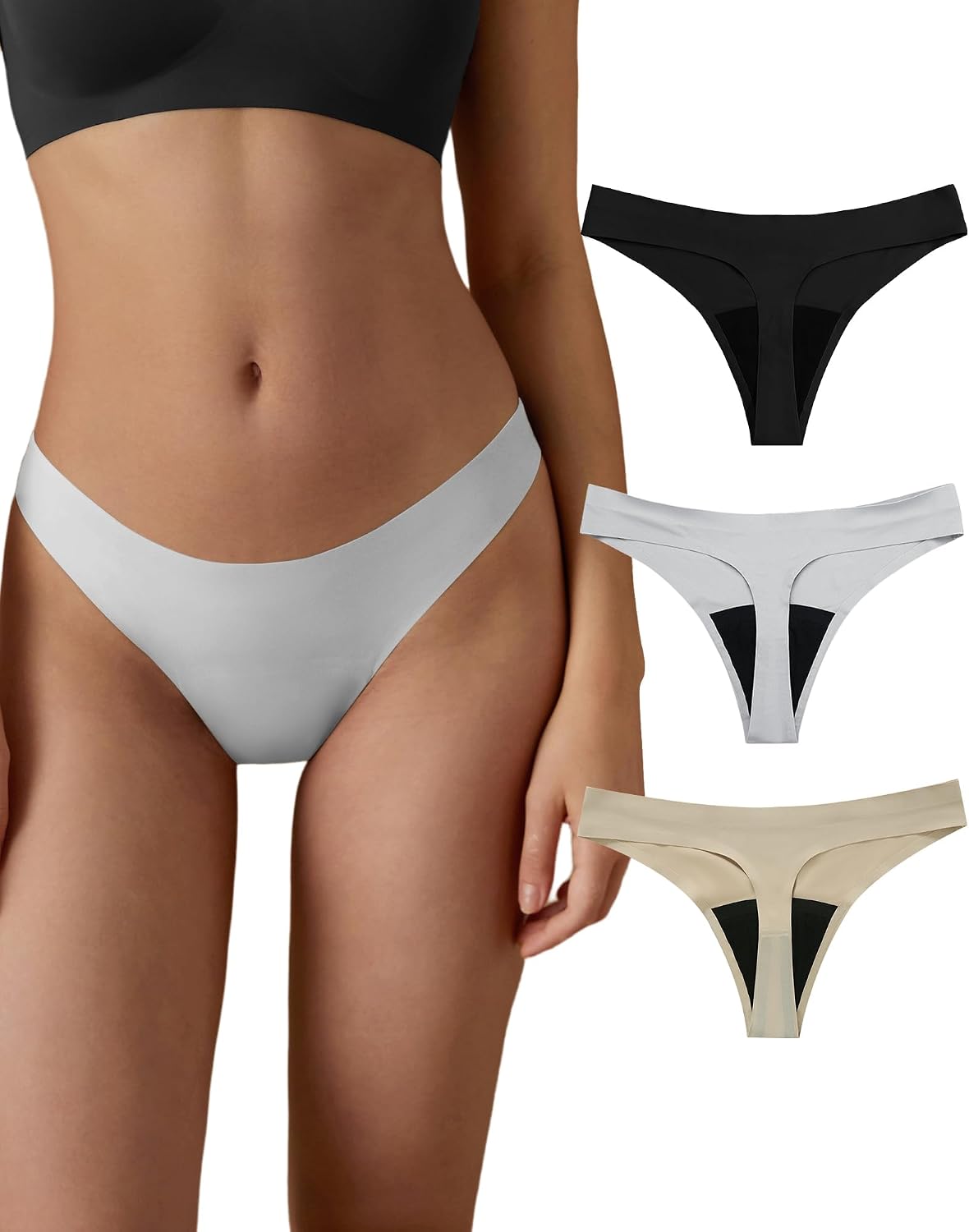 SHARICCA Slip Bikini Mestruale Donna – Nero – Costume A Prova Di Perdite – Taglia S - 2