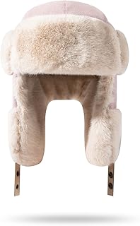 Winter Trapper Hats Warm Russian Trooper Faux Fur Hat with Ear Flap Aviator Cap Unisex Ushanka Bomber Hat for Hunting