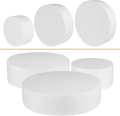 Miniatura 6 de Círculos de espuma para tartas, simuladores redondos de espuma falsa, mini juego para exhibición de boda, artes, práctica, molde de círculo de 3