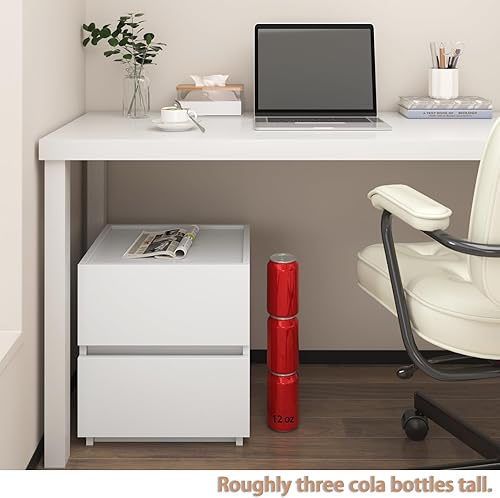 Miniatura 5 de furtble Cómoda apilable de 2 cajones, cómoda pequeña para armario, mesita de noche moderna para dormitorio, mesa auxiliar con cajón de