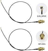Vista 3 de 2 x 2.4GHz 6dBi Antena WiFi omnidireccional interior 802.11n/b/g RP-SMA conector hembra + 0.8 x 7.9 in/8" U.FL/IPEX a RP-SMA Pigtail Antena WiFi