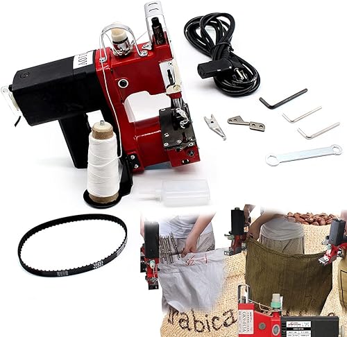 Miniatura 8 de DNYSYSJ Máquina de coser de lona de cuero, Bolsa eléctrica portátil industrial que cose más cerca, Saco portátil 110v Closer, Para la industria