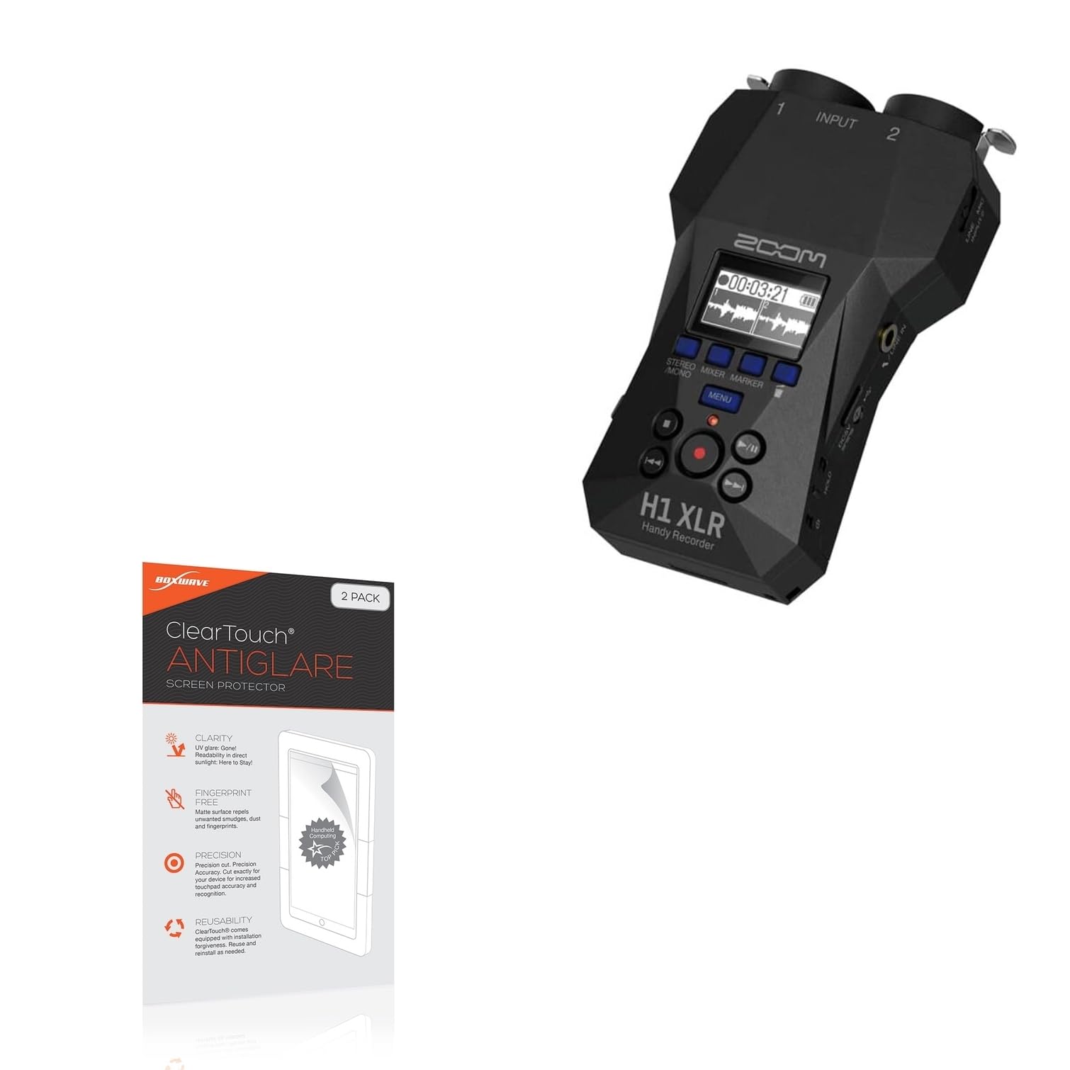 BoxWave Screen Protector Compatible with Zoom H1 XLR - ClearTouch Anti-Glare (2-Pack), Anti-Fingerprint Matte Film Skin