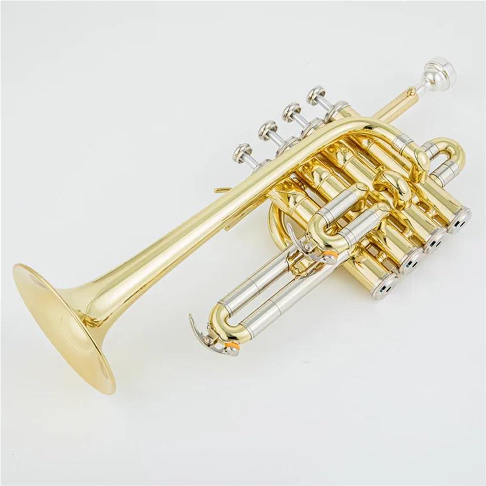 Professionelle Hochtrompete Bb Piccolo Trompete Messing Gold Silber Lackoberfläche Trompete(G)