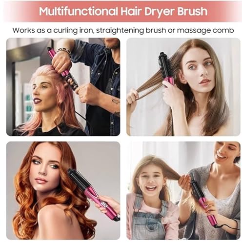 Zerone Hair Dryer Brush Curling Iron 1 1/2 Inch Electric Hair Curler Comb Brush,Volumizing Hot Air Brush Electric Folding Hair Curler Comb Brush Portable Hair Dressing Beauty Tool Hair Curler Tool #TOP1