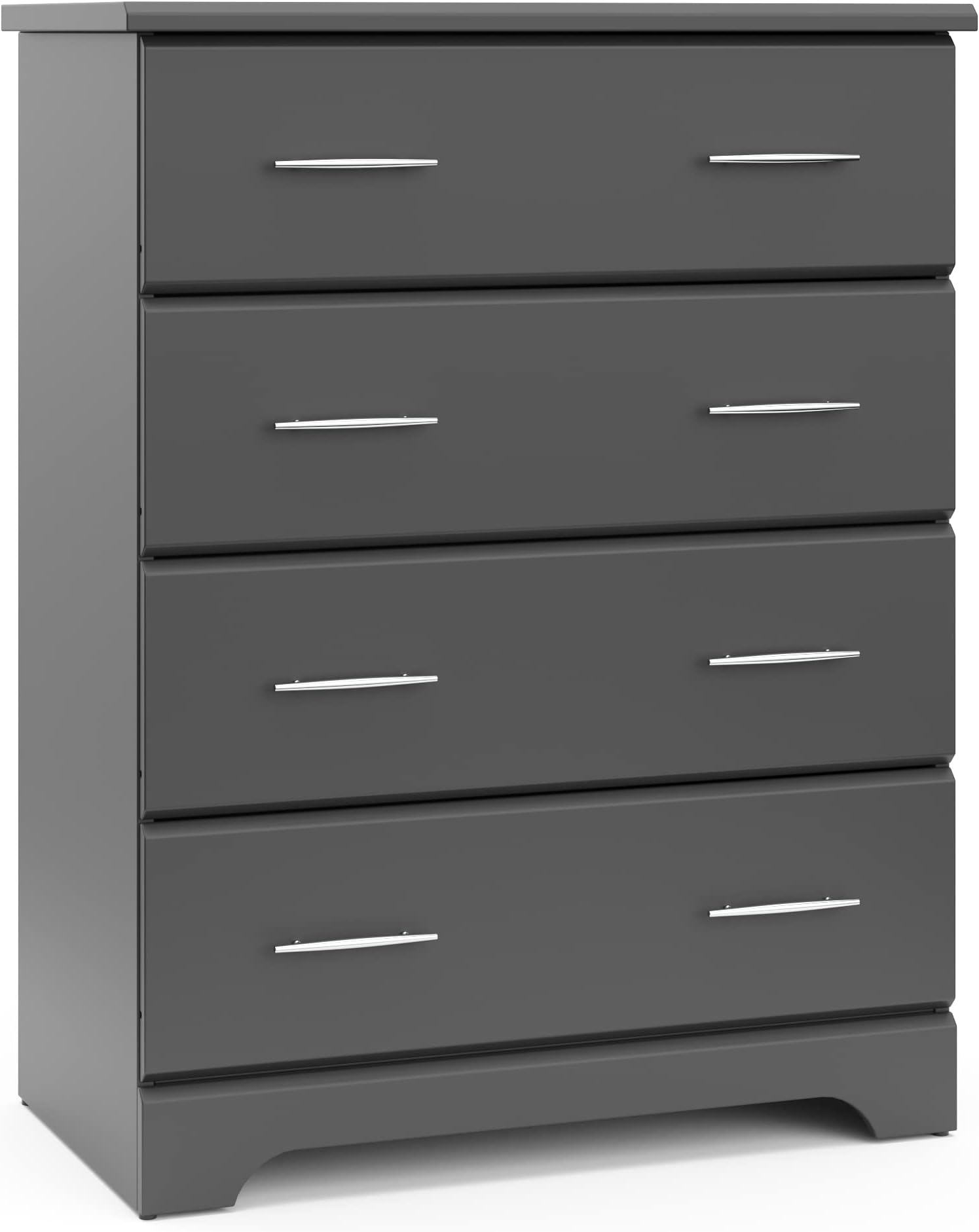Storkcraft Brookside 4 Drawer Dresser (Gray) – GREENGUARD Gold Certified, Nursery Dresser for Kids Bedroom, Chest of Drawers