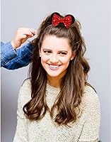 Vista 4 de Lazos de pelo con lentejuelas para mujer, lazos de terciopelo con orejas de ratón para coleta, recuerdos de fiesta, disfraz de cosplay, accesorios