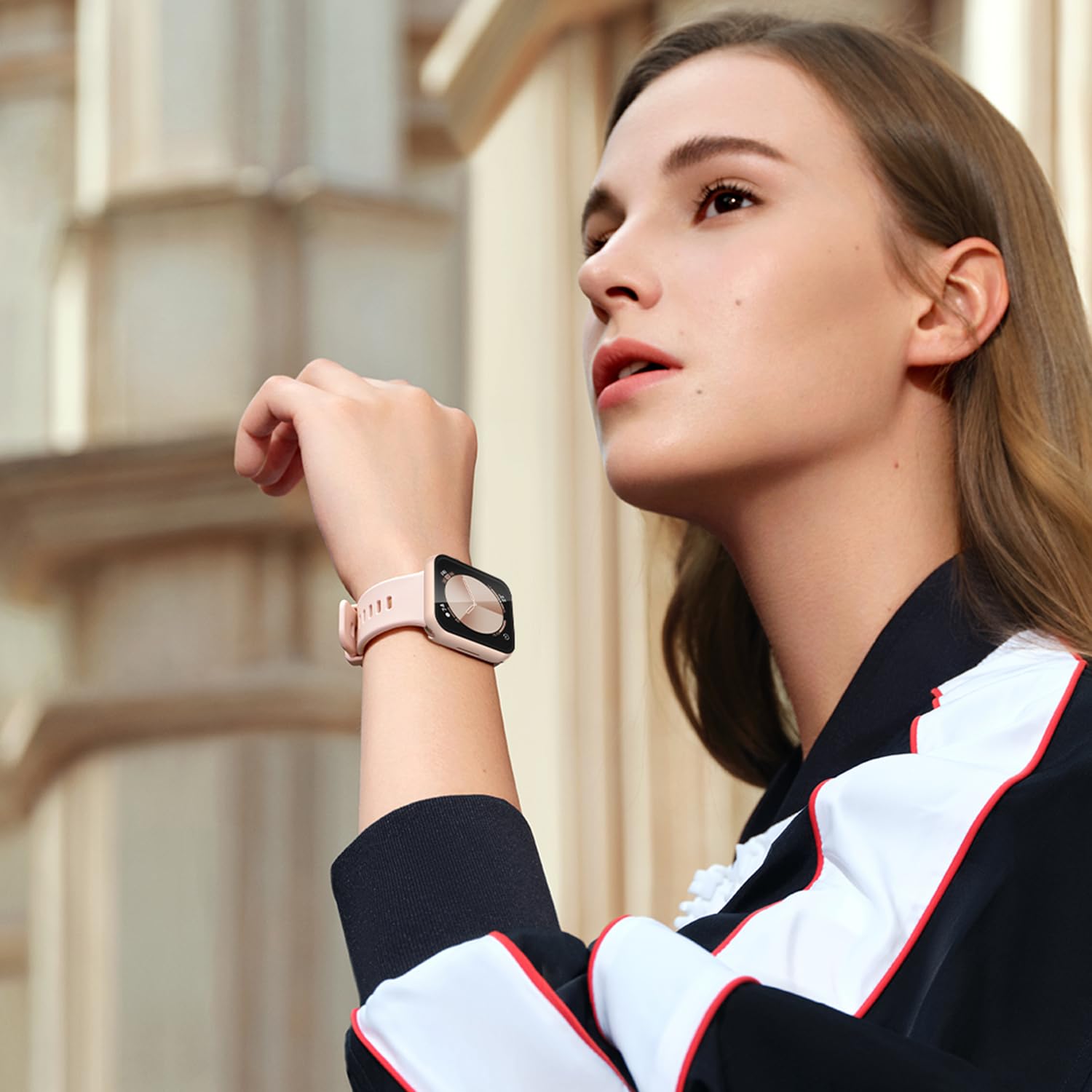 Misxi Schutzhülle aus gehärtetem Glas, kompatibel mit Apple Watch SE 2 (2024), SE Serie 6, Serie 5, Serie 4, 40 mm, harter PC-Displayschutz, ultradünne Abdeckung für iWatch, 2 Stück, 1 Roségold + 1