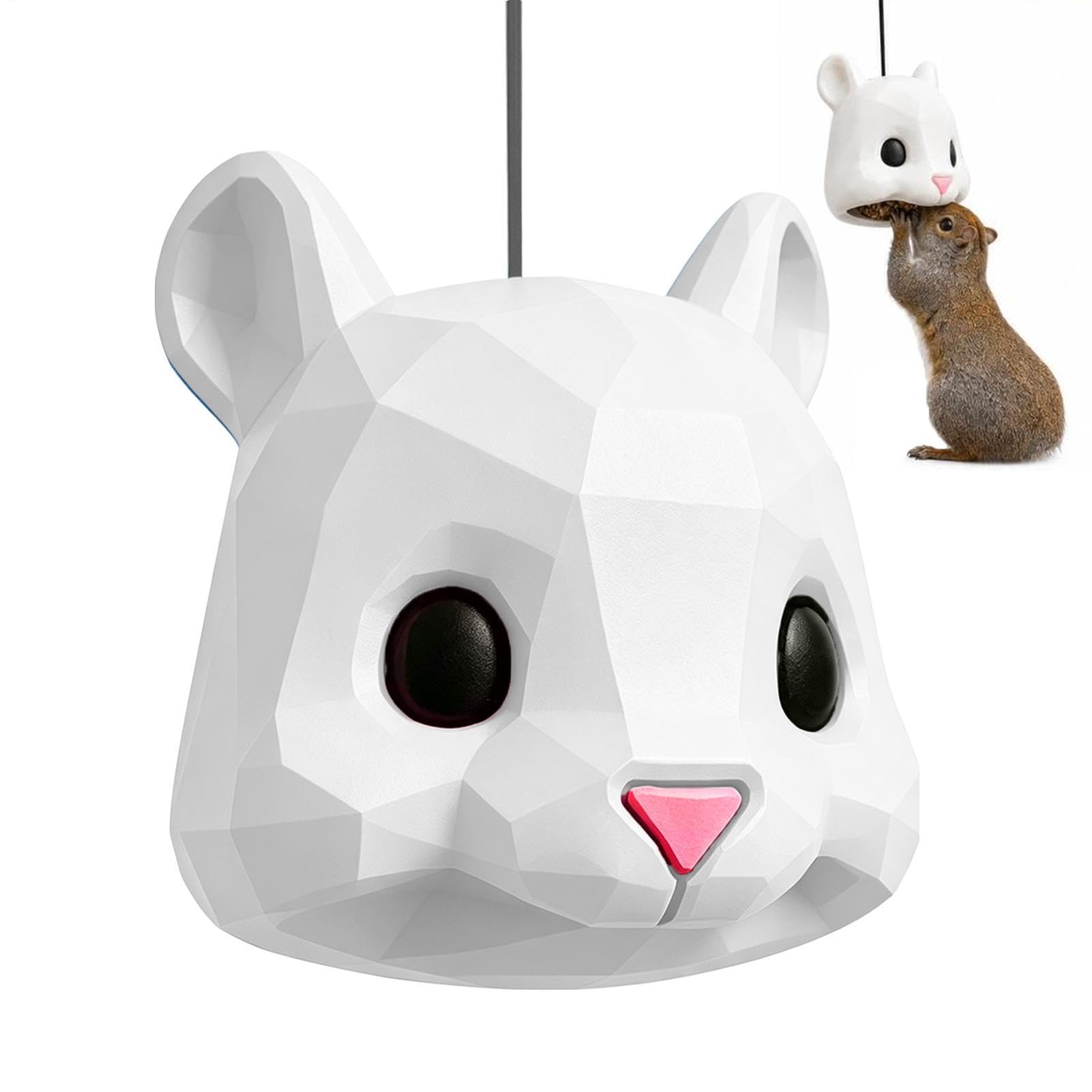 Squirrel Head Squirrel Feeder, Funny Hanging Squirrels Feeders for Outside
