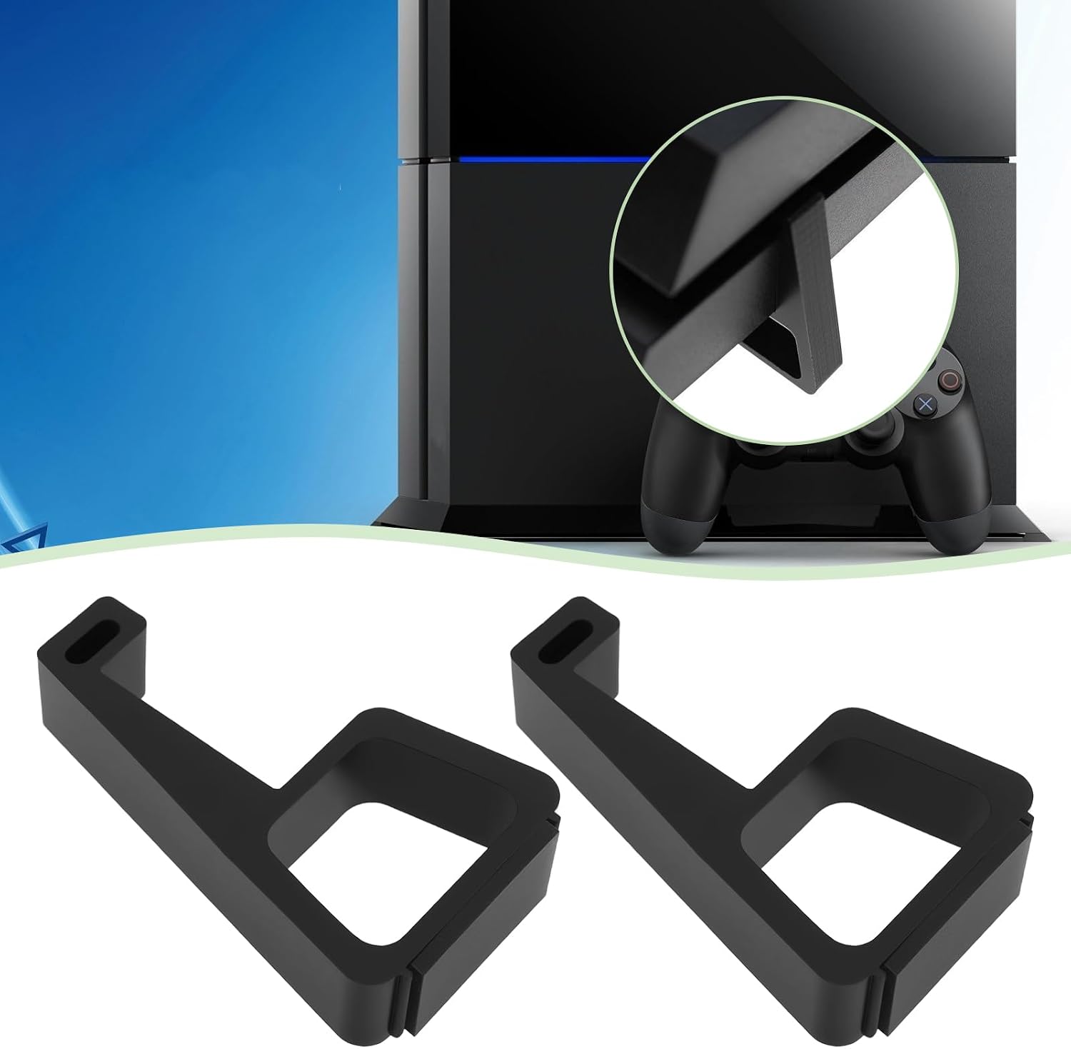 4pcs Game Console Horizontal Holder Simple Feet Bracket Prevent Slip Cooling Feet Slip Feet Stand Compatible with Sony PS4 Slim Black 3 61aYb1oolIL. AC SL1500