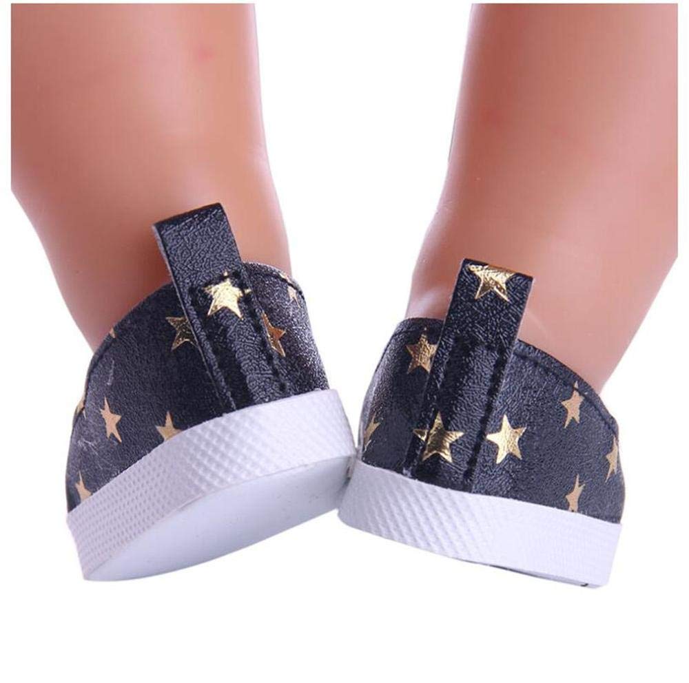 Scarpe da Bambola Scarpe da Ginnastica Casual per bambole American Girl / New Born Baby Modello a stella da 18 pollici