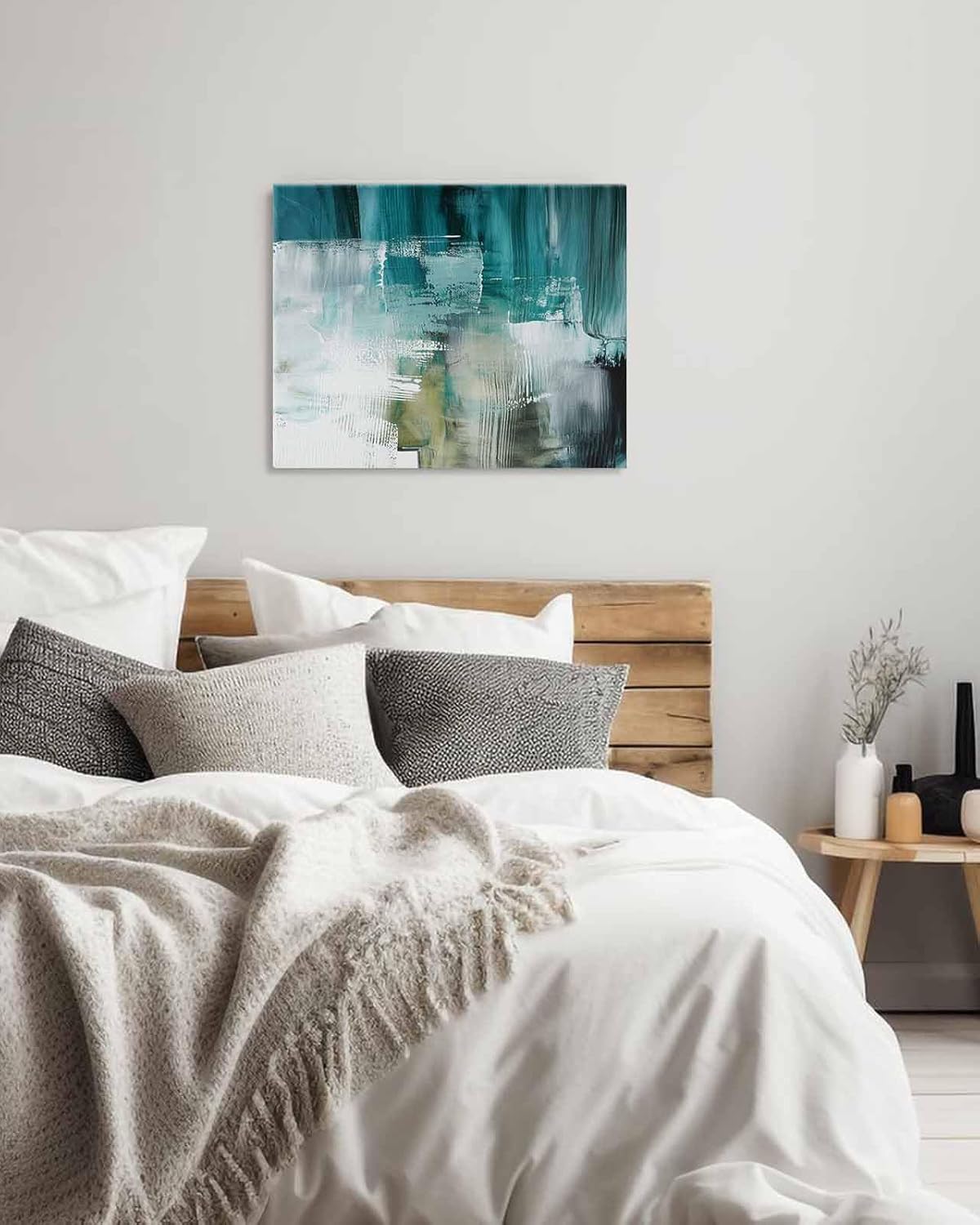 DIY Paint by Numbers for Adults Include Brushes and Acrylic Pigment, Modern Abstract Color Art Canvas Oil Painting with Inner Wooden Frame, Paint by Number Canvas 12"x16"