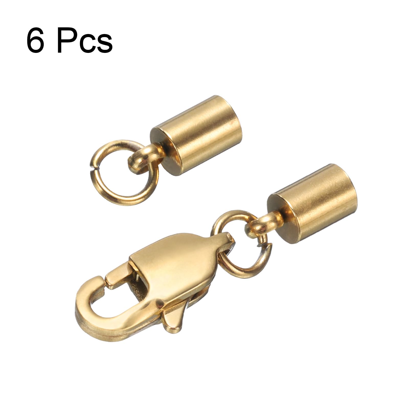 Silver Choker Necklace HARFINGTON 6-Pack Cord End Caps 3mm - Main Image