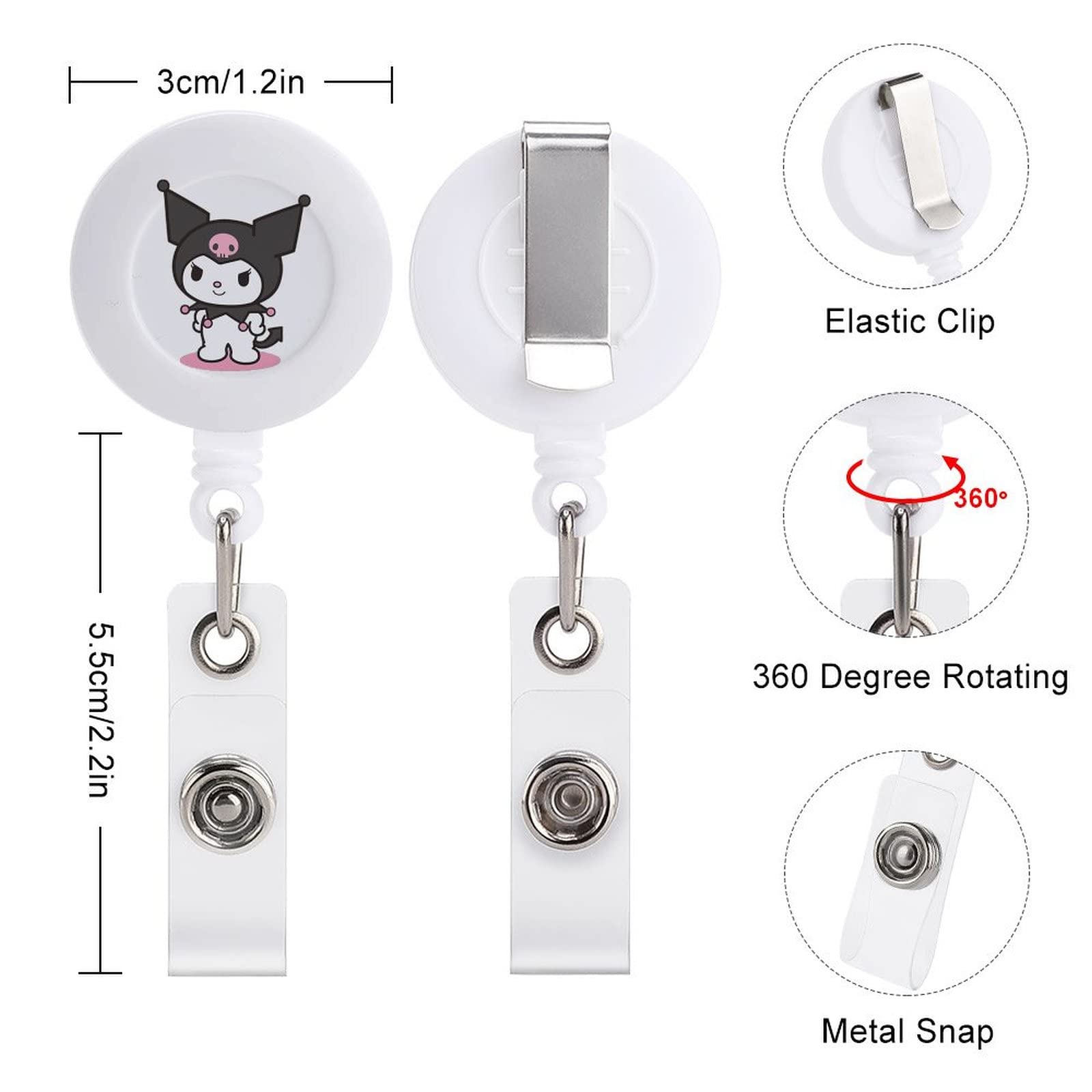 Amazon | クロミ ちゃん リールクリップ 吊り下げ名札用リール 伸縮
