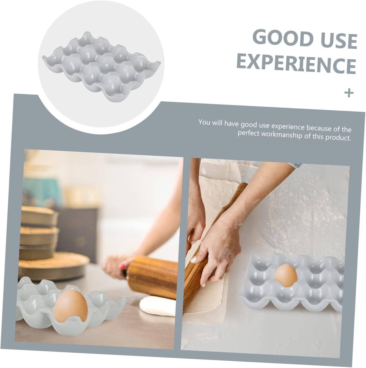 Ceramic Egg Keeper Compartment Egg Storage Tray for Refrigerator Easy to Clean Durable Design Stable and Practical for Home Kitchen