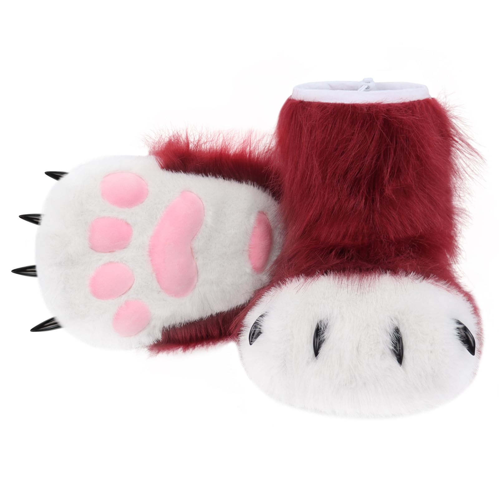 Halloween Cosplay Costume Accessories Cats Wolf Dog Foxes Fursuit Feet Paws Shoes Furry Boot Animal Fuzzy Slippers Cosplay Animal Cats Wolf Dog Foxes Fursuit Feet