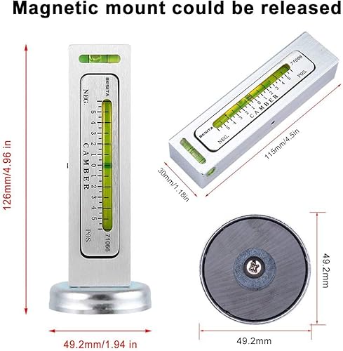 Miniatura 6 de Herramienta de calibre magnético ajustable, herramienta de alineación de camber, herramienta de alineación de rueda de puntal para reparación de