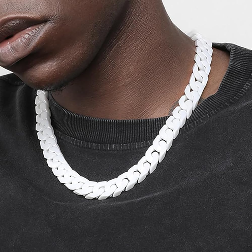 Amazon | EVANYIZHOU 幅12mm ホワイトセラミックキューバリンク