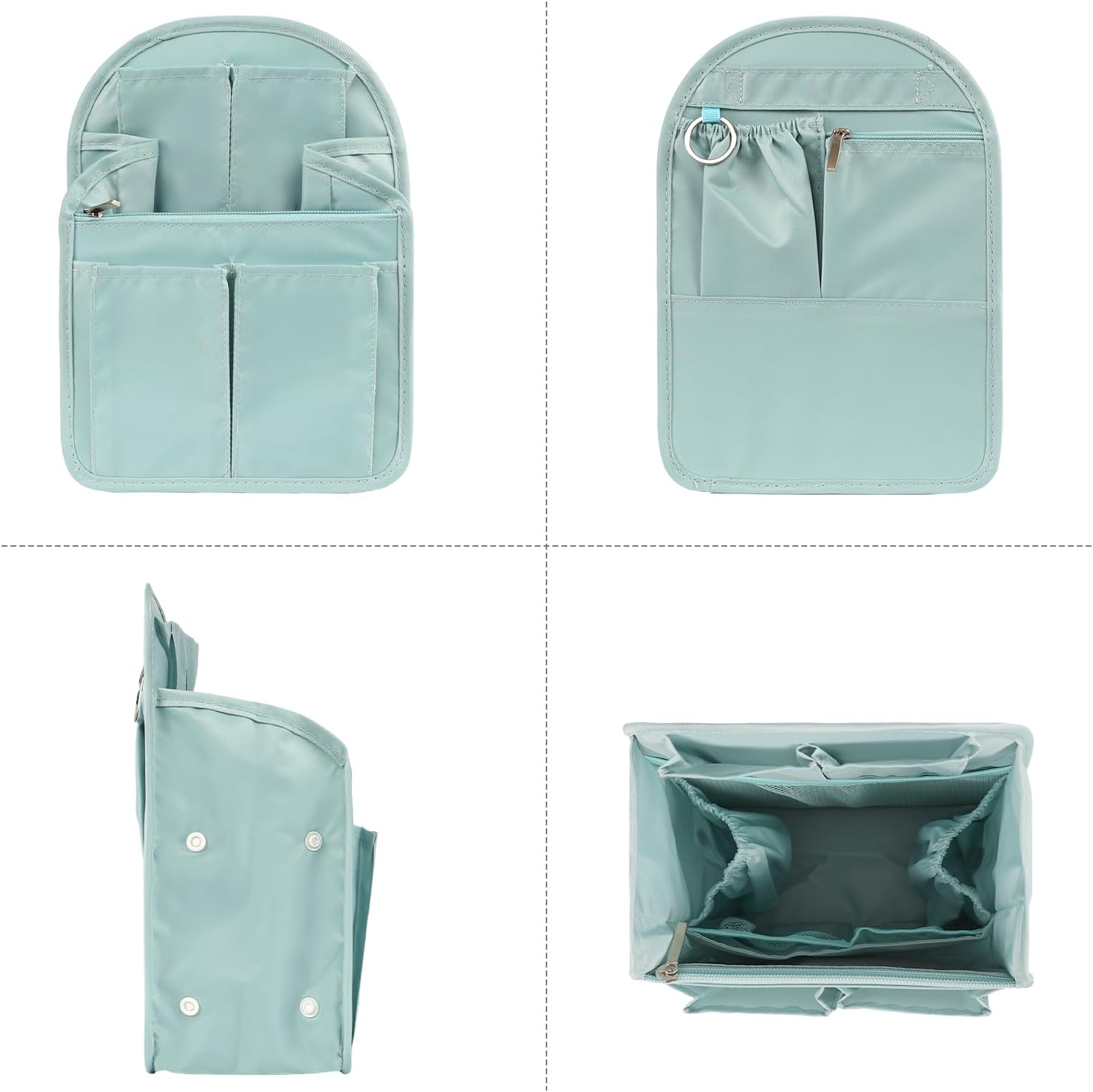 Surblue Backpack Organizer Insert Liner Hanging Travel Rucksack Purse and Handbag Insert Pocket, High-capacity Divider Foldable Nylon Shoulder Bag Organizer for Men and Women, (Skyblue, M) - Image 2