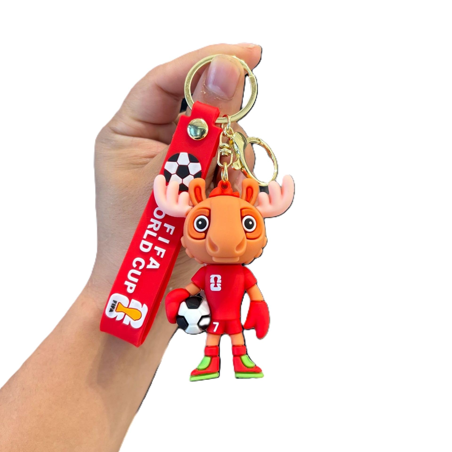2026 World Cup 3D PVC Cartoon Mascot Keychain – Car Dashboard Decor & Hanging Pendant for Backpack/Keys/Bag, Sports Fan Gift