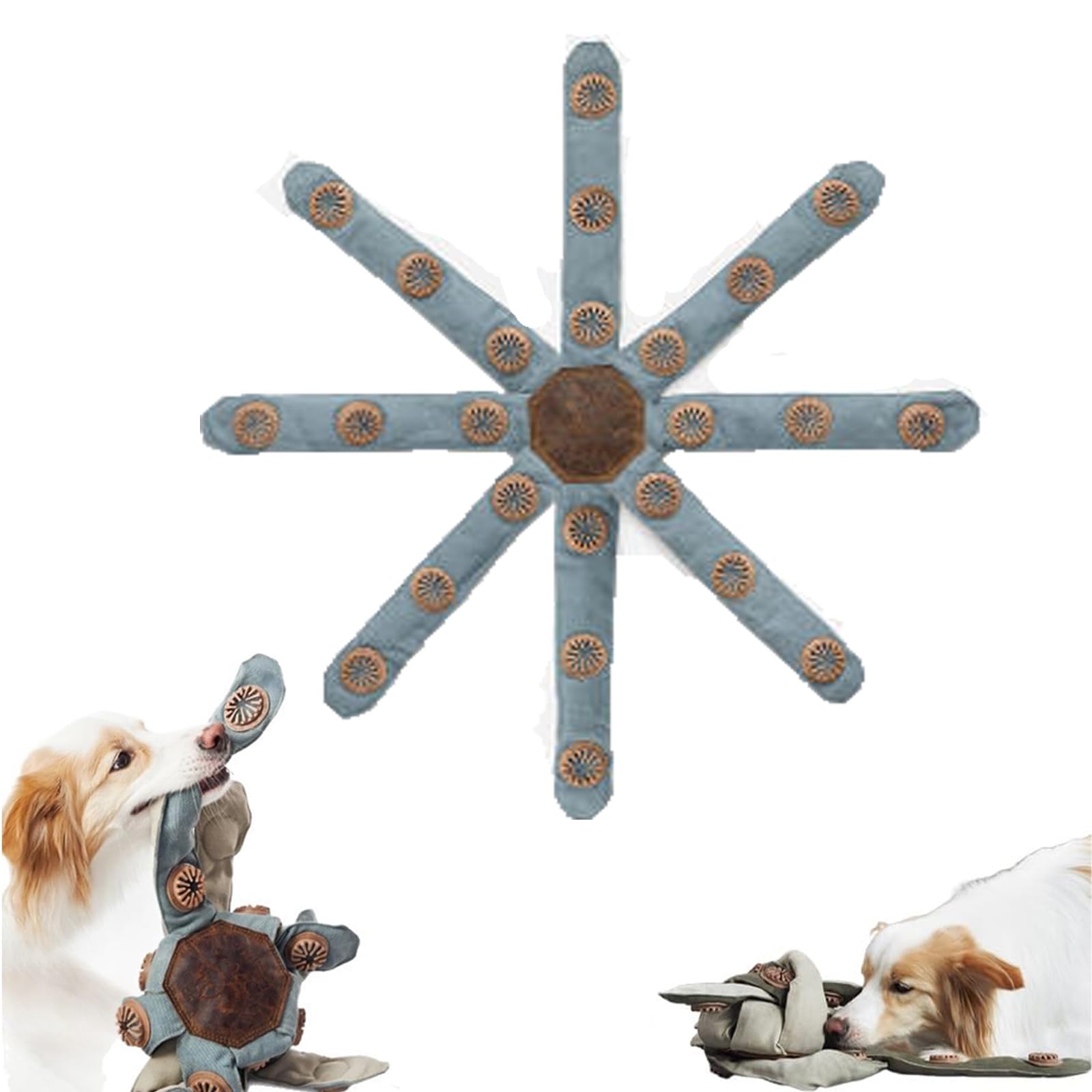 Frank The Dogtopus, Interactive Puzzle for Dogs, Tough Stimulating Dog Toys for Boredom, Wear-resistant, strong, and educational, Durable Chew Challenge, for Small, Medium, Large Pet (Large)
