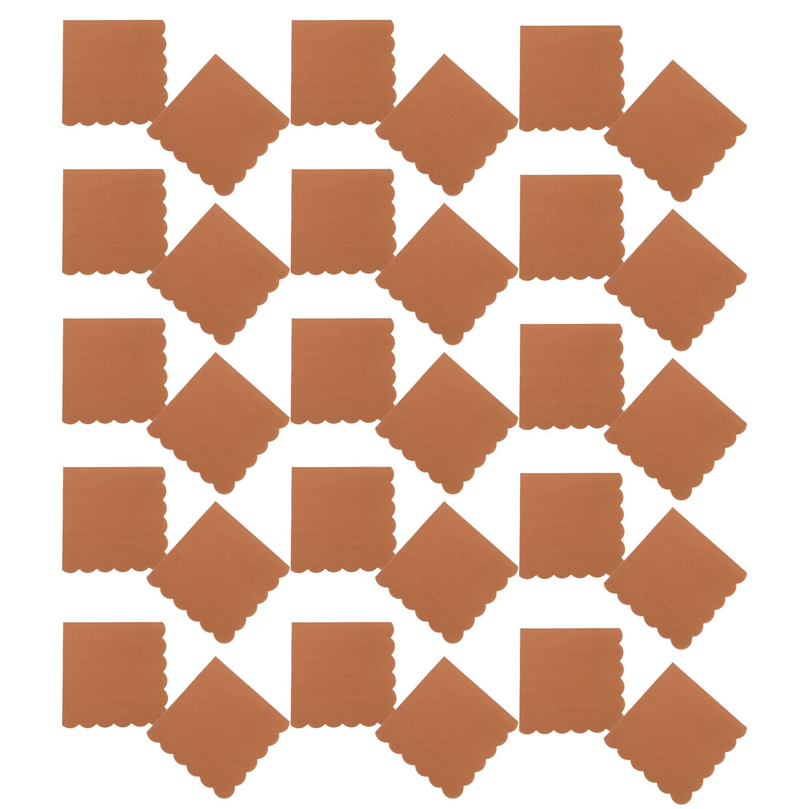 Lot de 100 Serviettes en Papier Kraft Jetables à Bords Festonnés, Serviettes Décoratives pour Fête et Dîner, Papier Ultra-absorbant, Couleur Brune Naturelle, pour Hôtels,