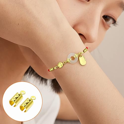 Miniatura 5 de 600 piezas de extremos de cordón plegables de acero inoxidable para fabricación de joyas, extremos plegables, cierre de abrazadera de cinta de cuero