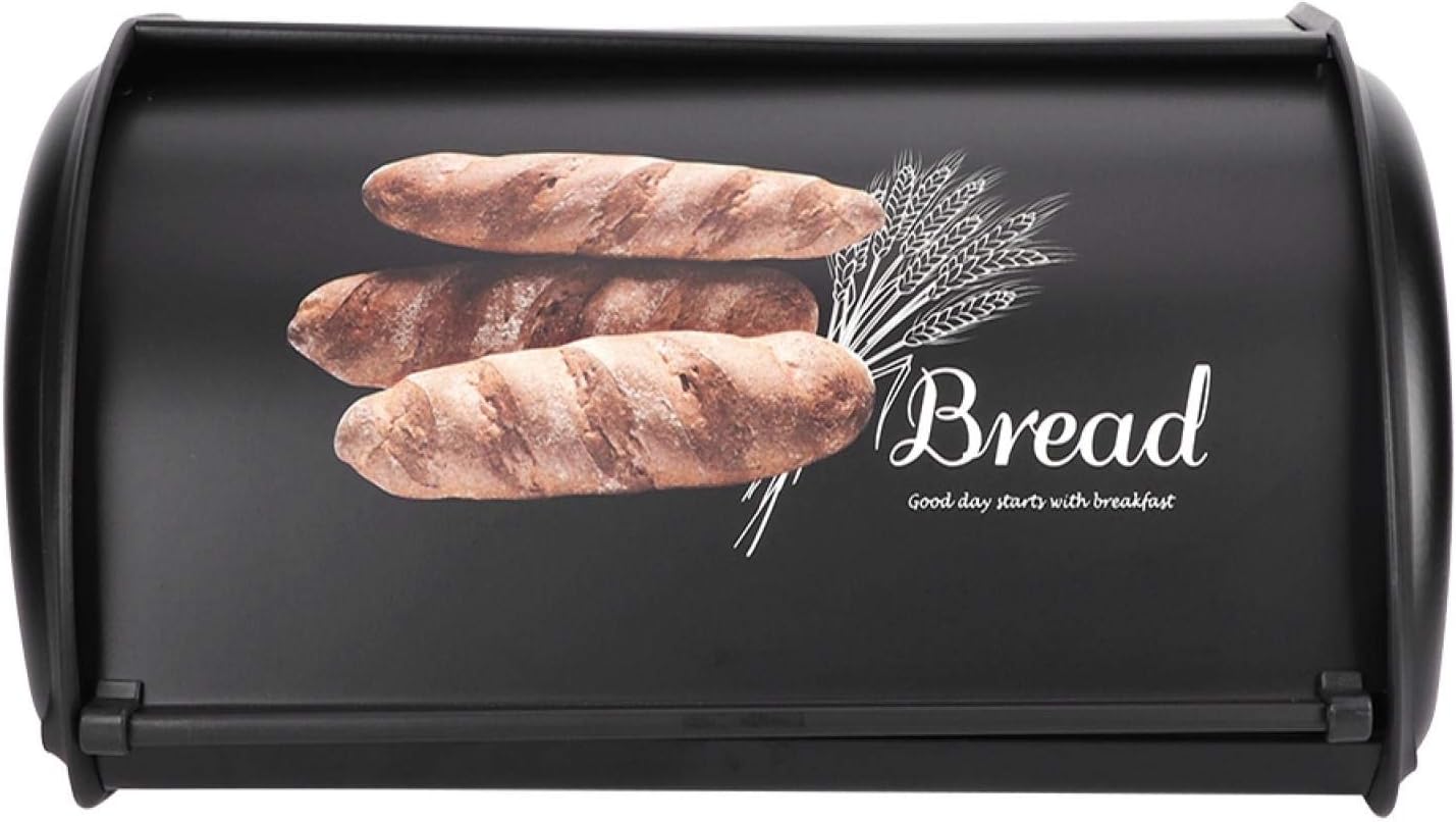 Stainless Steel Bread Box, Bread Container Roll Top Lid for