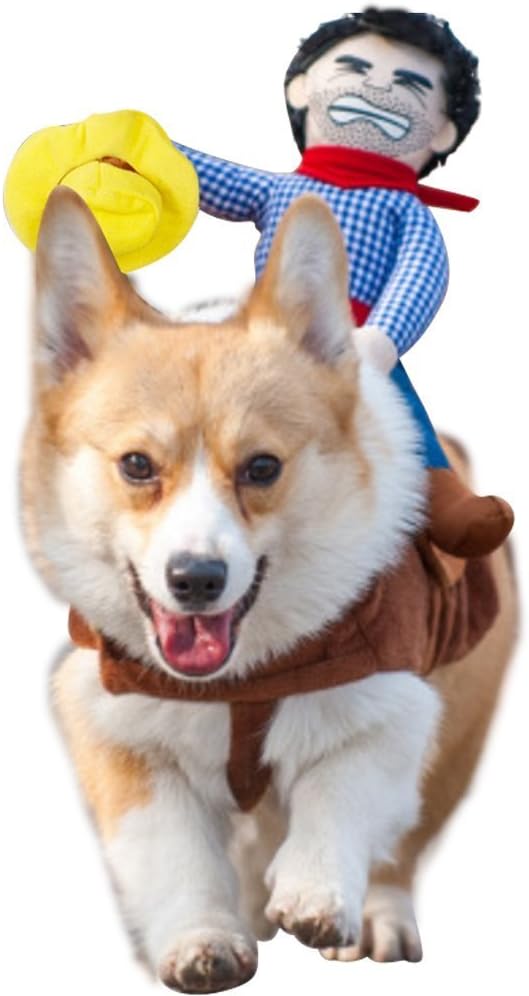 FanQube Dog Costume Cowboy Knight Rider Style Pet Suit for Dogs&Cats (Cowboy, S)