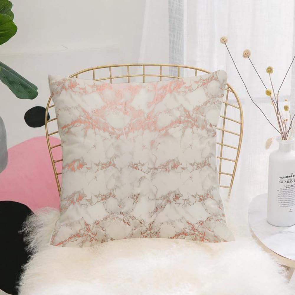 Hyosxw Rose Gold Marble Background Oil Resistant - A4 Cushion Cover,Throw Pillow Case Home Decorative For Living Room Bedroom Sofa Chair 18X18 Inch,Rose Gold Marble Background Oil Resistant,Pillowcase 45X45cm