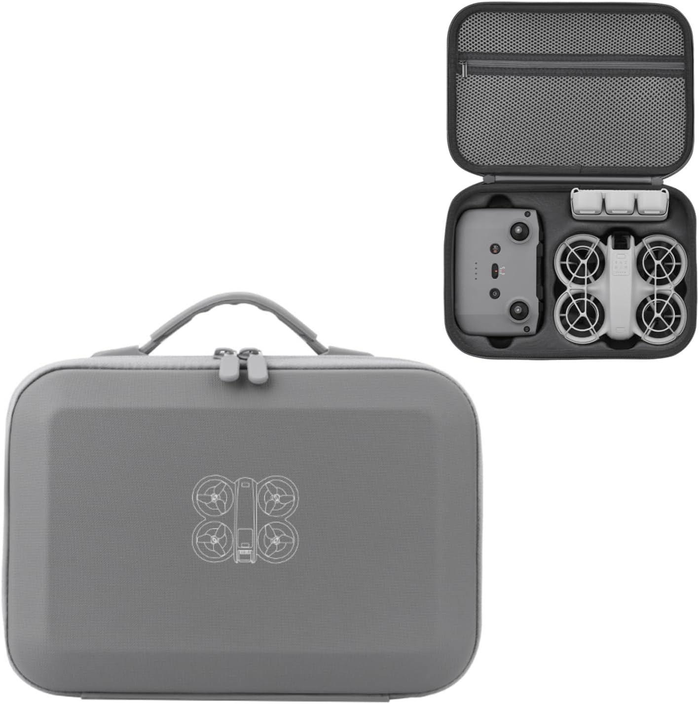 XBERSTAR Drone Case for DJI Neo Carrying Case Travel Storage Bag Protective Cover Organizer for DJI Neo Drone Accessories, Gray, DJI Neo Carrying Case