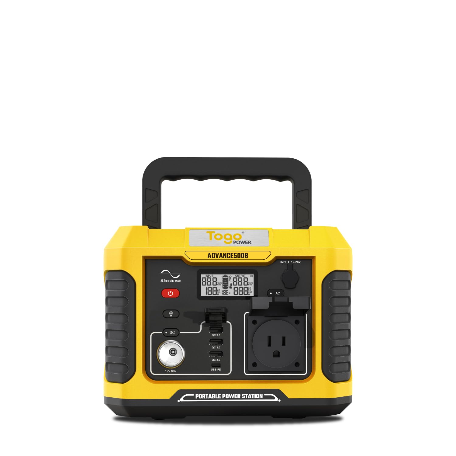 Togo POWER Portable Power Station-500W Solar Generator with 120V Peak 1000W AC Outlet 288Wh Lithium Battery 7-Port Charging