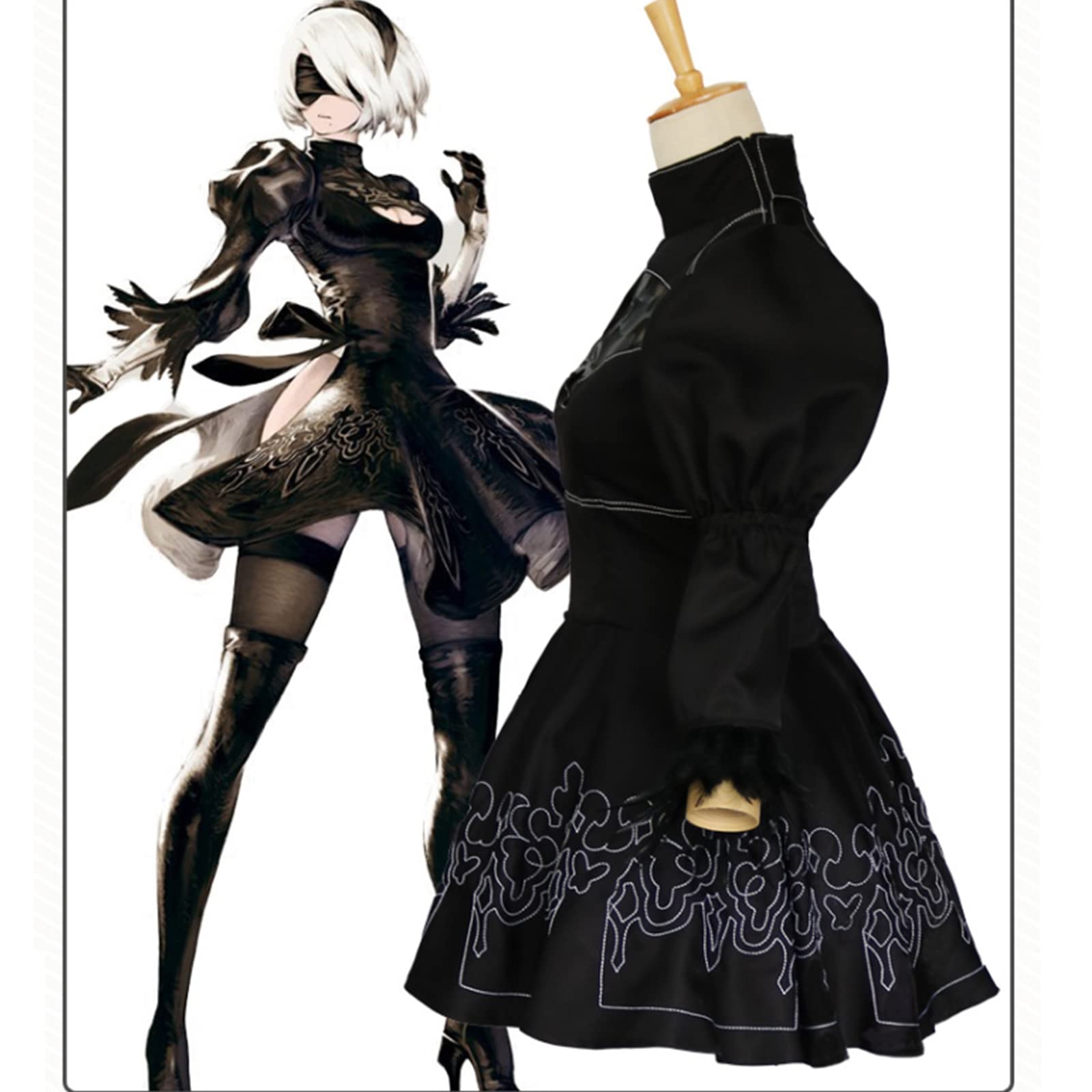 Amazon | ヨルハ二号B型 コスプレ 2B トゥービー ワンピース ヘア