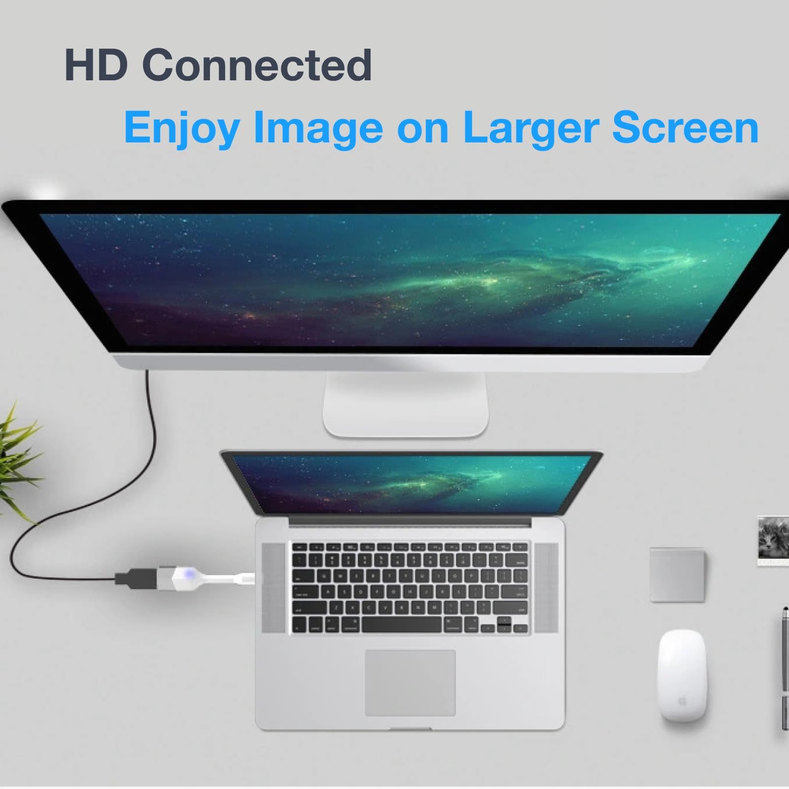 Kabel USB-C na HDMI 4K, adapter Thunderbolt 3/4 typu C, kompatybilny ze smartfonem