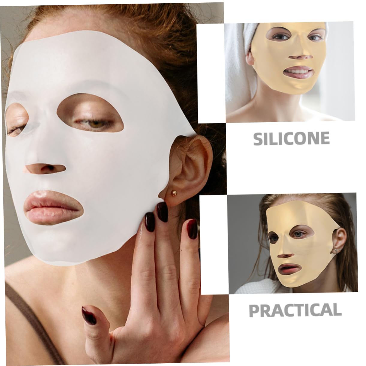 minkissy 5 Set Di Per Il Set Di Bellezza Maschera in Silicone Riutilizzabile Per La Della Pelle Per Idratare E Illuminare 6 Pezzi * 5