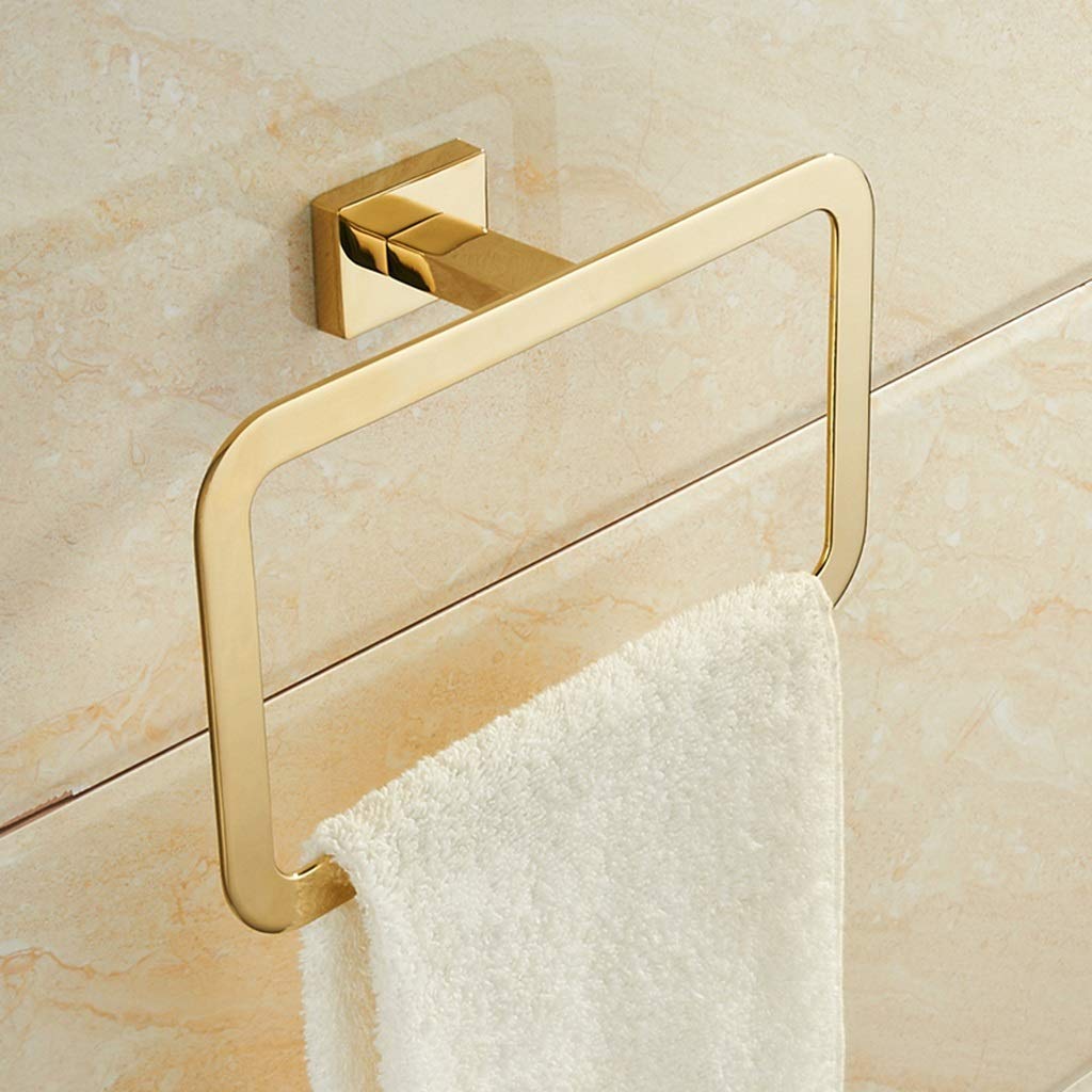 Portasciugamani Anello Quadrato in Lega di Alluminio Portasciugamani Portasciugamani Portasciugamani a Parete Ciondolo Hardware da Bagno antiruggine 22,5 cm