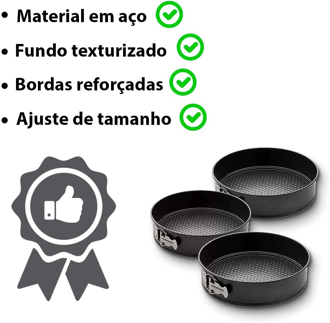 Conjunto 3 Formas Fundo Removível Antiaderente Bolo Torta. Veja Isto! 5 61Ayegpbqvl. Ac Sl1200