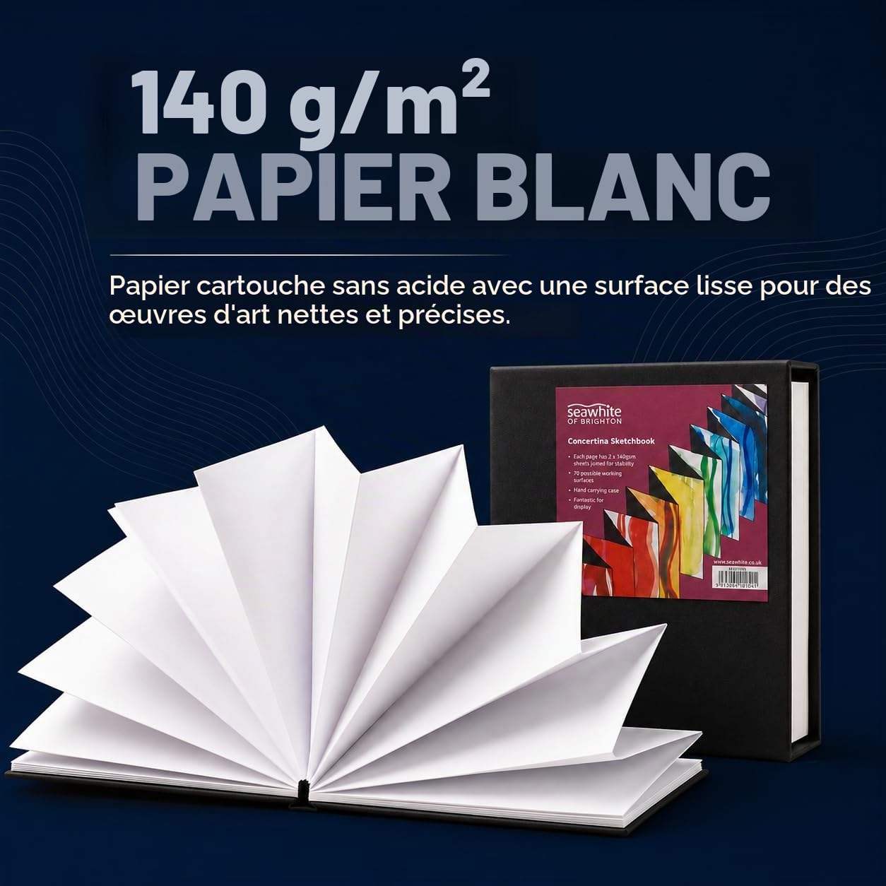 Seawhite Carnet de croquis A5 Concertina avec étui