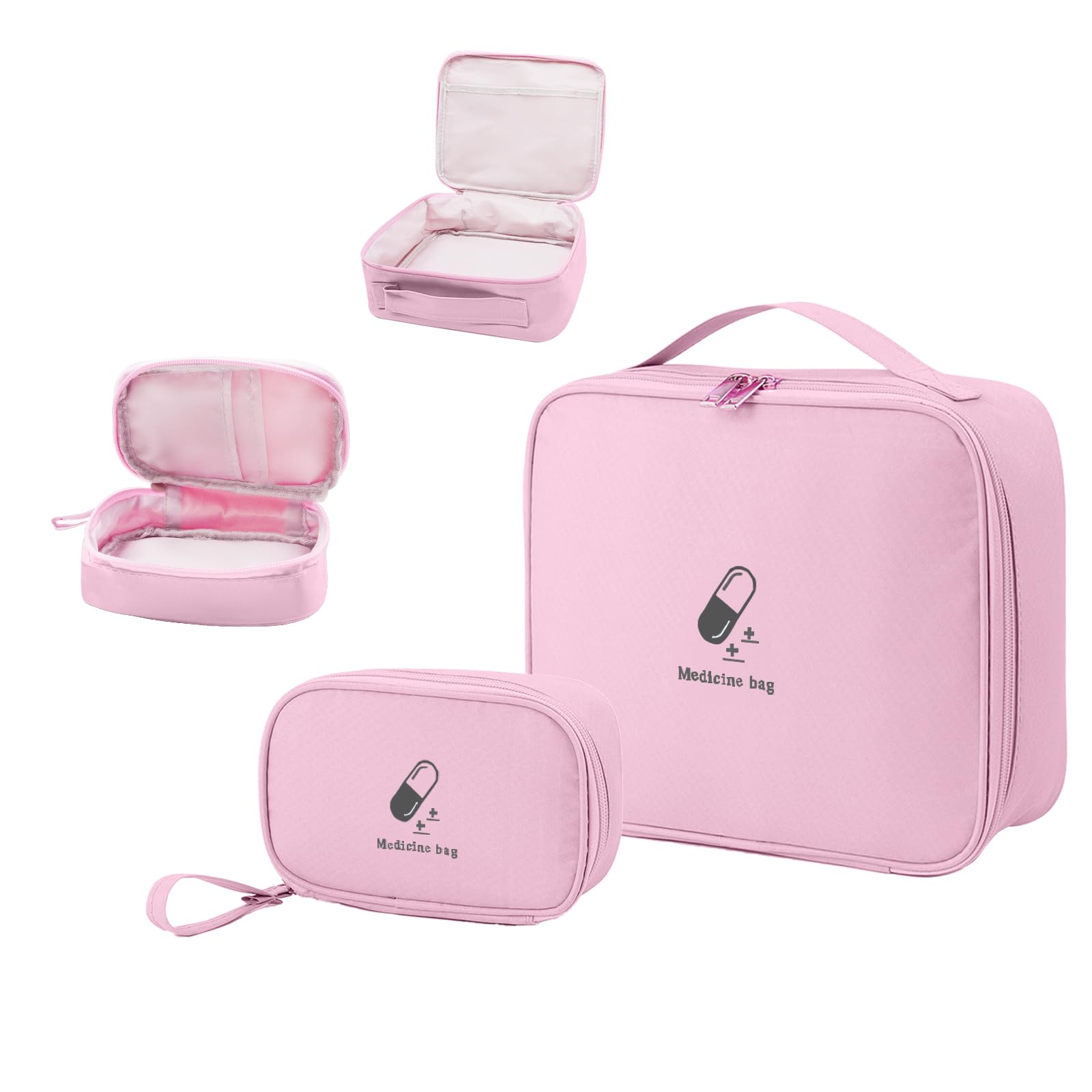 Cassetta Portamedicinali In Plastica Rosa Con Manico E Vassoio Rimovibile - 31,5x21x19,5 Cm - Pronto Soccorso Domestico E Da Viaggio - 3