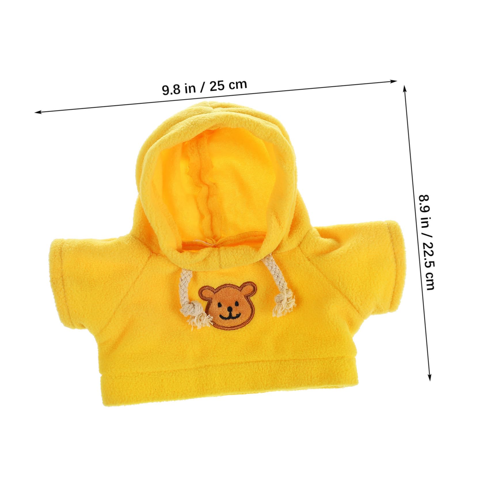 Toddmomy Adorable Tiny Bear Toys Outfits 3pcs Mini Sweater and Hoodie for Plushies Blue Yellow