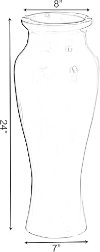 Miniatura 4 de Jarrón de suelo moderno, jarrón blanco único de trompeta, decoración de interiores del hogar, jarrón de piso moderno, jarrones altos para entrada,