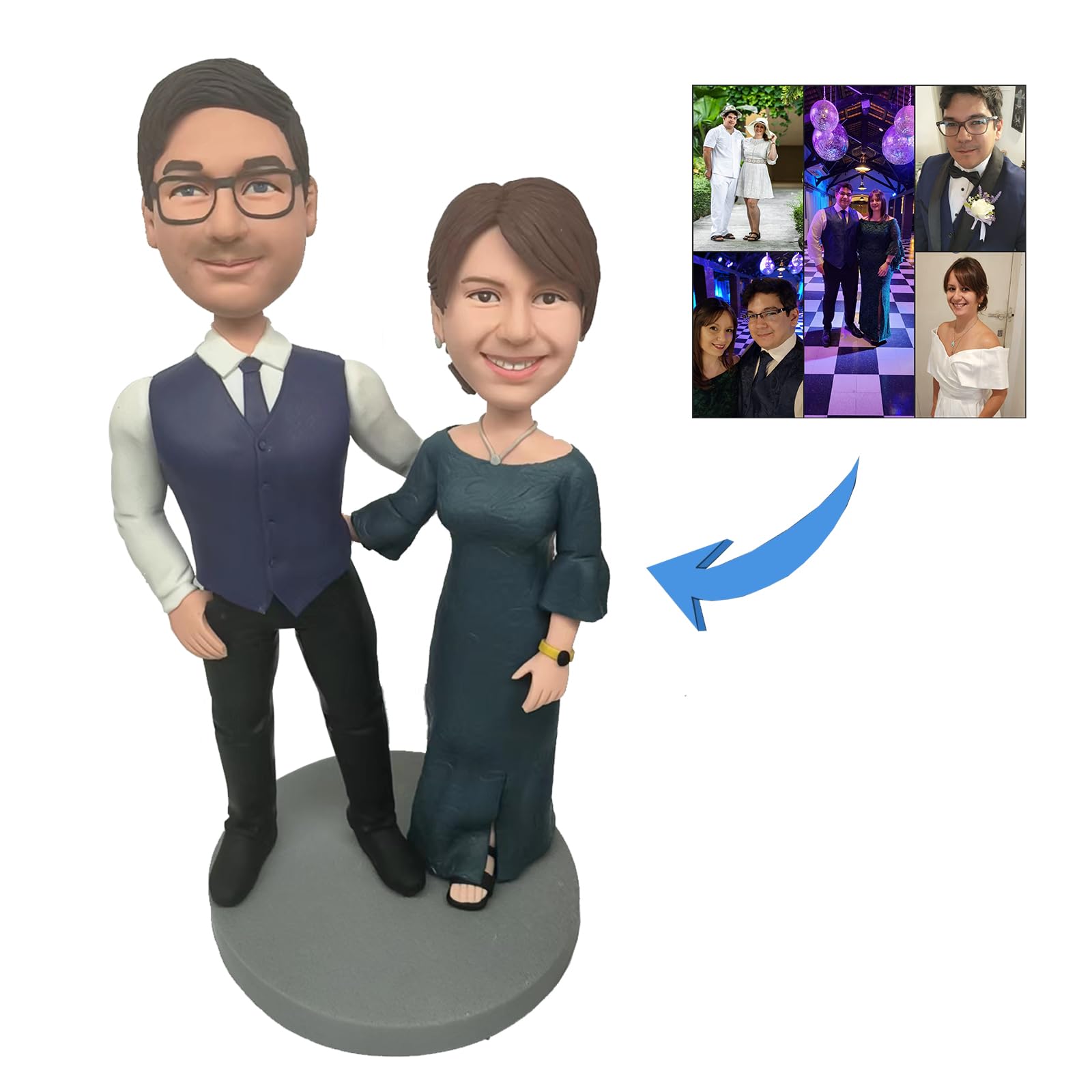 Bobblehead personalizado para el día de las parejas, aniversario, jubilación, regalo genérico, cabeza de bobblehead, figura de acción personalizada hecha a mano, figura de acción basada en tu foto
