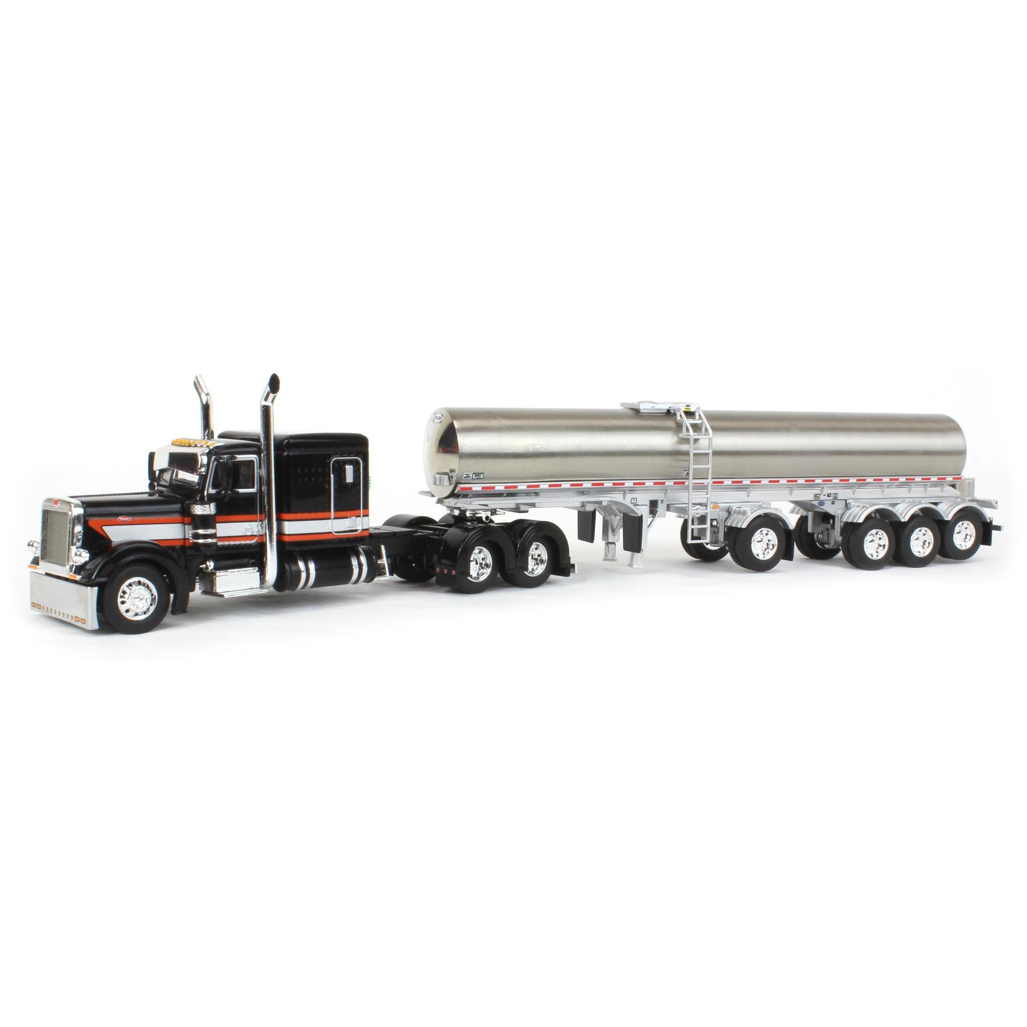 Amazon.com: DCP 1/64 Black Peterbilt 379 w/Quad-Axle Walker Milk