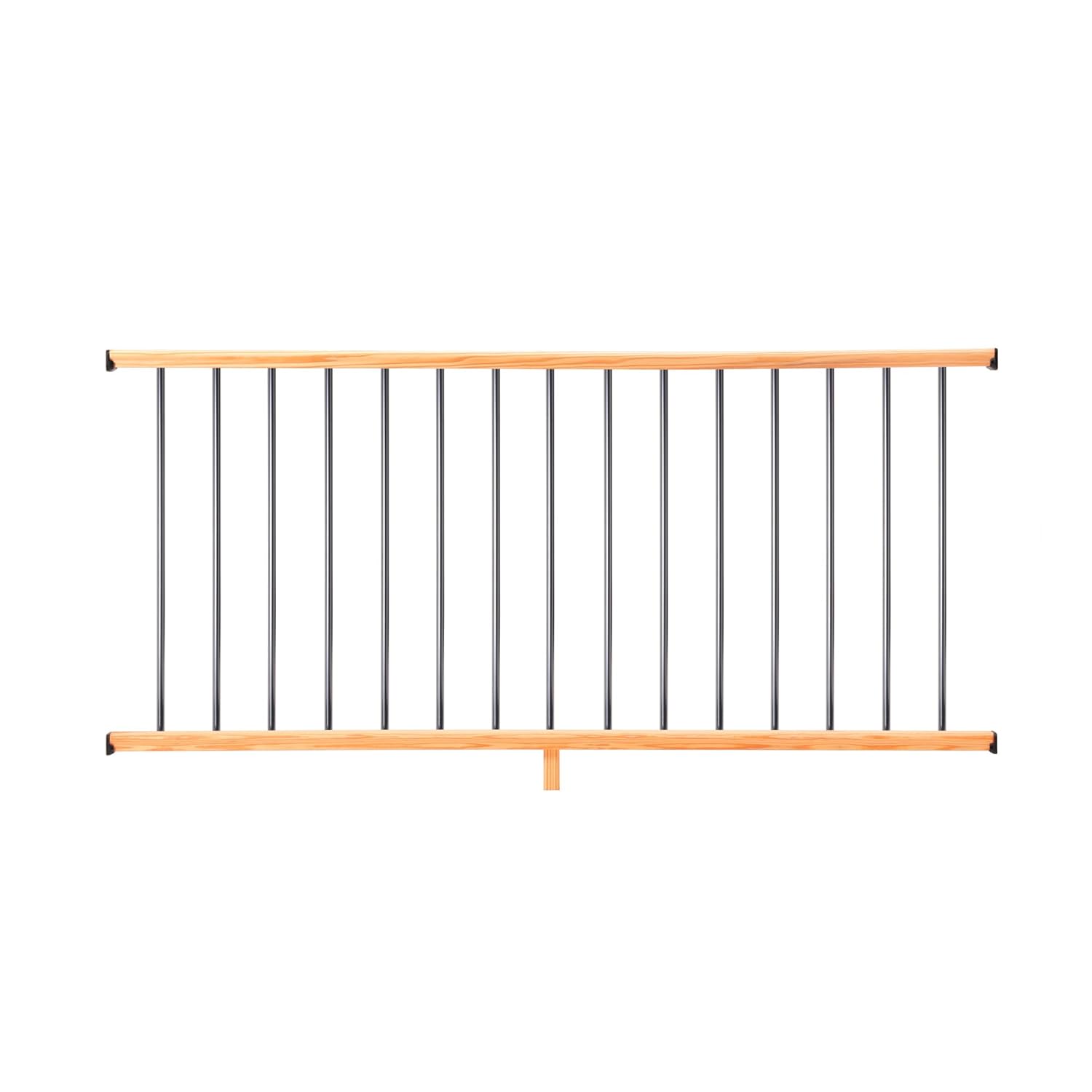 ProWood 6 ft. Cedar-Tone Southern Yellow Pine Moulded Rail Kit with Aluminum Round Balusters