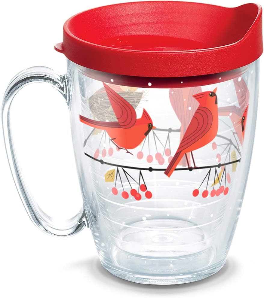 1318407 Cardinals Insulated Tumbler with Wrap and Lid, 16 oz Mug - Tritan, Clear