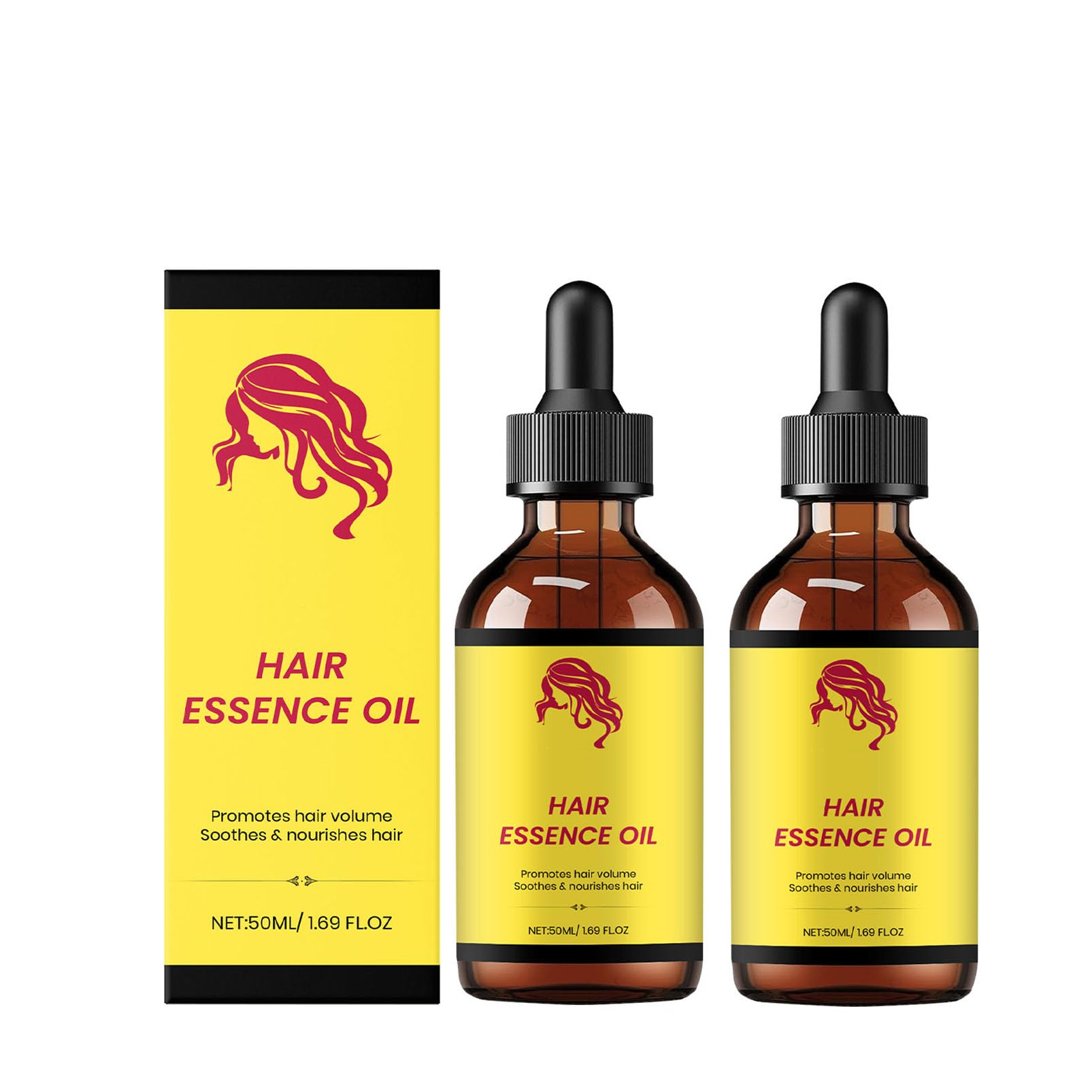 Olejek na porost włosów, naturalny olejek esencyjny do włosów, imbir i rozmaryn, olejek do włosów – esencja do włosów, 50 ml x 2, wzmacnia i nadaje połysk zniszczonym włosom, redukuje łamliwość włosów