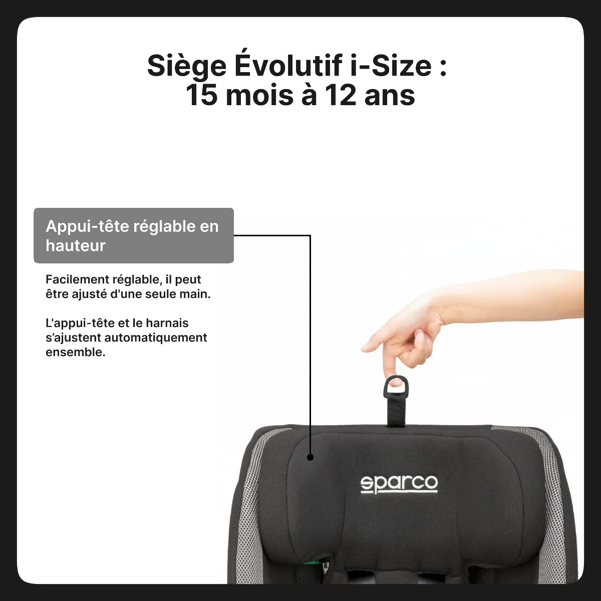 SPARCO SK5000IGR Kindersitz schwarz