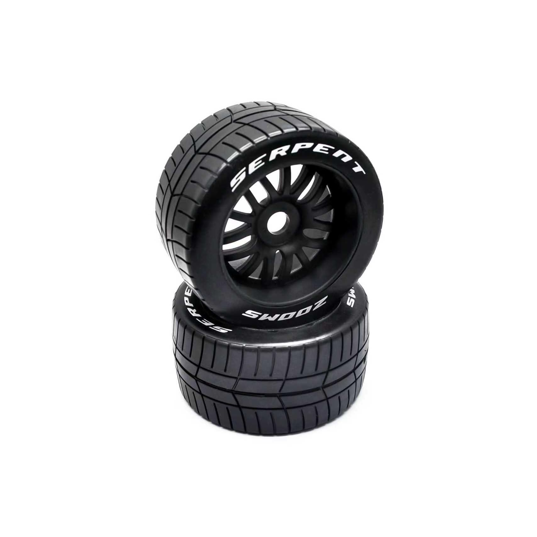 Serpent Lot de 2 pneus de course haute performance, pneus RC 54/107 mm, montés sur des roues hexagonales de 7,4 cm de 17 mm (lot de 2), roues rr L+R 426 Outlaw (SER304019)