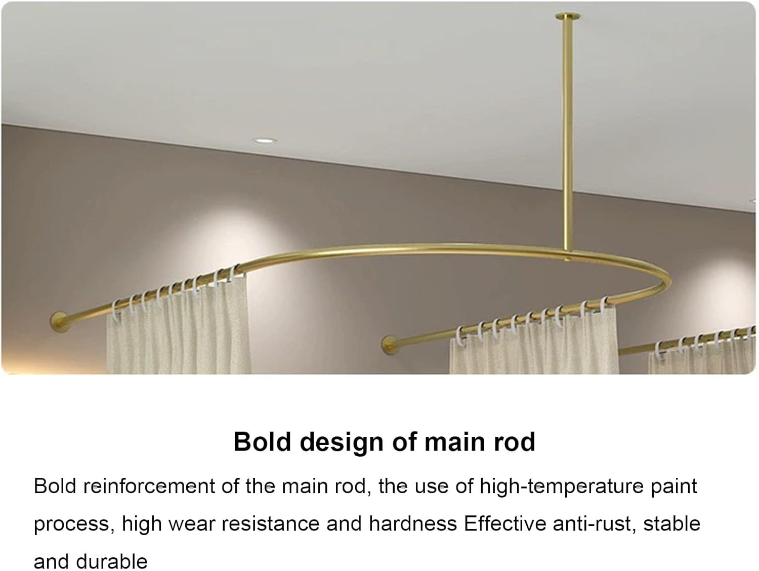 Partition Curtain Rod, Beauty Salon U-shape Room Divider Rod Stand,metal Support Wall Mounted Privacy Partition Rod,space Separator for Clothing Store Fitting Room/boutique /wedding Dress Shop