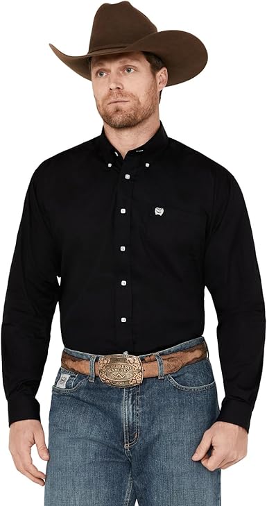 Cinch Men's Classic Fit Long Sleeve Button One Open Pocket Solid Basic